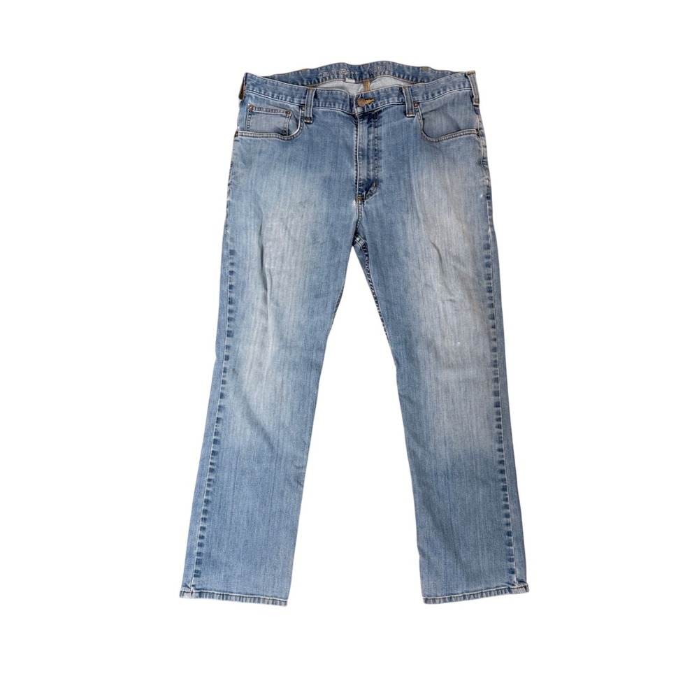 Carhartt Mens Relaxed Fit Light Wash Blue Denim Jeans 38x30 Workwear Classic